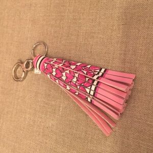 Brighton Tassel Leather Pink keyfob